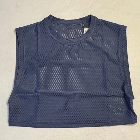 NWT Peloton Basketball Mesh Crew Neck Muscle Tank Indigo - Picture 2 of 5